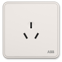 ABB 纤悦系列 AR206 16A三孔插座面板 雅典白色