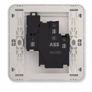 ABB 纤悦系列 AR228 一位中标带开关16A三孔插座 雅典白色