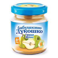 奶奶的菜篮（babushkino lukoshko）香梨苹果泥100g 小孩辅食果泥 婴幼儿果汁泥佐餐泥