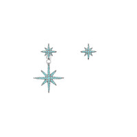 APM Monaco METEORITES系列 AE10596KI 女士流星不对称银质耳钉 湖水蓝
