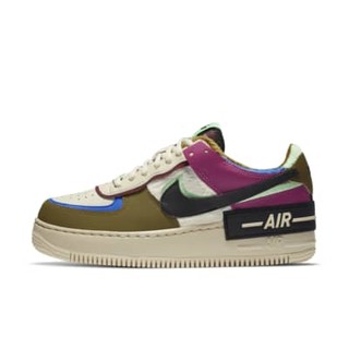 NIKE 耐克  AF1 Shadow SE 女士休闲运动鞋 CT1985-500 仙人掌花红/高射炮橄榄绿/赛车蓝/化石灰 37