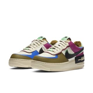 NIKE 耐克  AF1 Shadow SE 女士休闲运动鞋 CT1985-500 仙人掌花红/高射炮橄榄绿/赛车蓝/化石灰 37