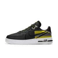 NIKE 耐克 Air Force 1 React LX 3M 男士休闲运动鞋 CT3316-003 煤黑/荧光黄/哈瓦那红/黑 42