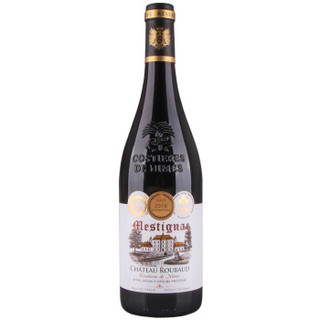 有劵的上：美斯蒂法国原瓶进口罗纳河谷红酒 14.5度城堡级干红葡萄酒 尼姆丘获3奖干红750ml