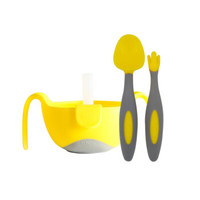 京东PLUS会员：b.box贝博士bbox婴儿童碗餐具三合一碗吸管碗+宝宝勺叉套装宝宝吃饭组合套装 柠檬黄