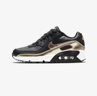 NIKE 耐克 Air Max 90 LTR (GS) 大童跑鞋 CD6864-008 黑/白色/金属耀眼金