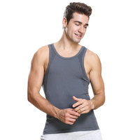 COSMO LADY 都市丽人 男士U型领修身背心600047 深花灰L