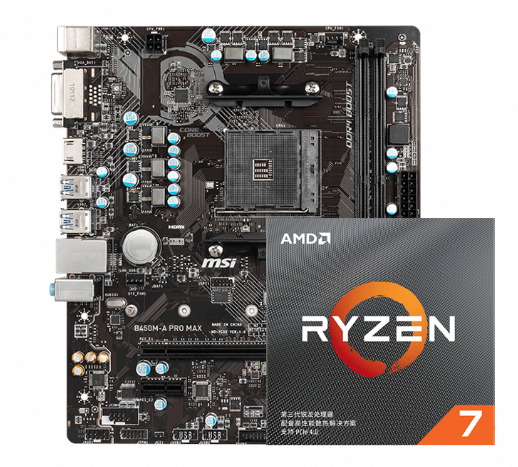 msi 微星 b450m-a pro max 主板 锐龙r7-3700x 主板cpu套装