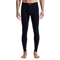 花花公子 秋裤男棉毛裤保暖裤 线裤 保暖秋裤男单件打底裤 暗根-藏青 L