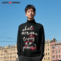 JackJones 杰克琼斯  219324507 字母高领休闲毛衣