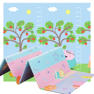 小猪佩奇 Peppa Pig 宝宝爬行垫 婴幼儿童爬爬垫地垫身高尺XPE双面折叠垫苹果树 180*200*1cm PPPM-T831002