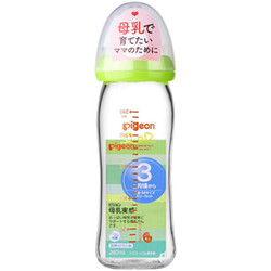 Pigeon 贝亲 日本原装进口贝亲婴儿玻璃奶瓶 240ml 绿色