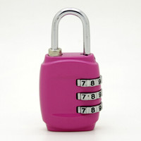 旅行用品旅行箱密码锁行李箱包锁健身房柜子密码锁拉杆箱小挂锁 粉红色