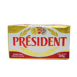 President 总统 发酵型动脂黄油 500g *5件
