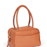 BY FAR Martin Cognac Grained Leather Bag