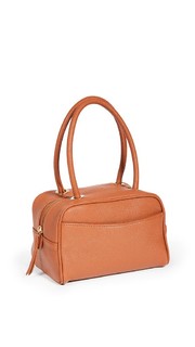 BY FAR Martin Cognac Grained Leather Bag