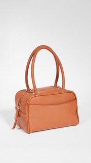 BY FAR Martin Cognac Grained Leather Bag