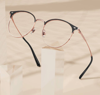 BOLON 暴龙 中性时尚复古眼镜全框BJ7083 B13 玫瑰金/哑黑