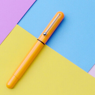 金豪口袋钢笔小清新糖果色二三年级学生初学者男女孩塑料钢笔书写练字可换墨囊钢笔墨囊口径2.6 橙色 暗尖0.38mm *10件