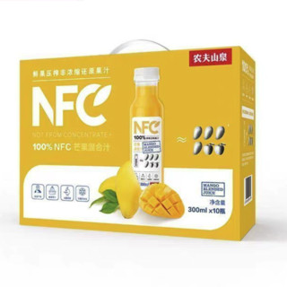 农夫山泉 NFC果汁饮料 100%NFC芒果混合汁300ml*10瓶 礼盒