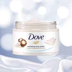 Dove 多芬奶油淋浴磨砂膏含有米浆夏威夷果4 x 225ml