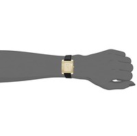 ANNE KLEIN 女士皮革表带手表，AK/2706,黑色/金色