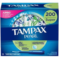 中亚Prime会员、再降价： Tampax 丹碧丝 珍珠导管式卫生棉条 超大流量版 50支*4盒装 *3件