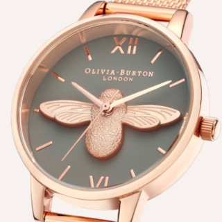 OLIVIA BURTON 奥利·维亚布顿 3D Bees蜜蜂系列 女士手表手镯套装 OB16EX116 30mm手表/OBJ16AMB02 手镯