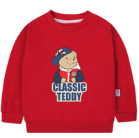 CLASSIC TEDDY 精典泰迪 儿童棒球熊卫衣 红色 80cm