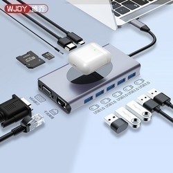 WJOY 十三合一 type-c扩展坞拓展坞（千兆网口、HDMI、VGA、PD、USB3.0）