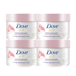 Dove 多芬 Creme-Dusch-Peeling 奶油淋浴磨砂膏，含石榴和乳木果油，令肌肤如丝般柔滑，4瓶装(4 x 225ml)