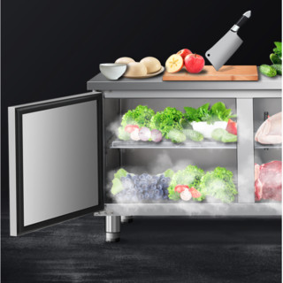 AUCMA 澳柯玛 1.8米全冷冻工作台 商用厨房冰箱 不锈钢平冷操作台冰柜 HF-18X8J