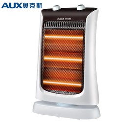 奥克斯（AUX）取暖器家用小太阳电暖器节能取暖炉台式速热护眼电暖气 NSB-120(2017A) 冷灰+咖啡 *2件