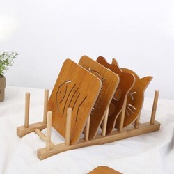 簸籭 木质卡通隔热餐桌垫 6片餐垫