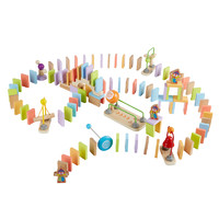 Hape&金宝贝 艺智炫彩多米诺3-6岁亲子互动木质拼装积木玩具儿童宝宝早教益智玩具