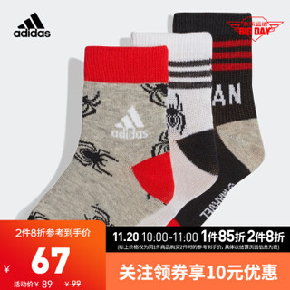 阿迪达斯官网 adidas MV SPIDERMAN 3P小童训练袜 DW4780 DW4780 2730