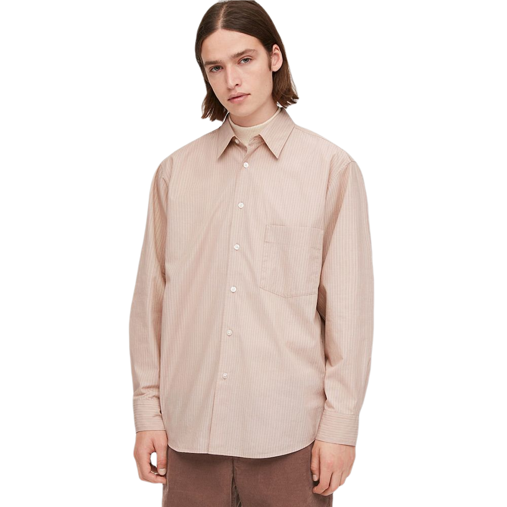 uniqlo 优衣库 431385 男士府绸条纹长袖衬衫