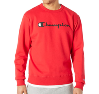 Champion Powerblend男士纯色圆领套头羊毛卫衣GF88H-Y06794-2WC Team Red Scarlet/Champion Script M