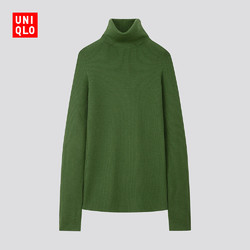 UNIQLO 优衣库 418673 美利奴罗纹两翻领针织衫