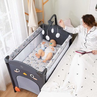 贝影随行 便携式折叠多功能婴儿床 标准款 布艺床+护脊床垫+固定带