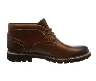 Clarks 其乐 Batcombe Lo系列男士英伦复古皮革系带方跟短靴261274737 深棕褐色45