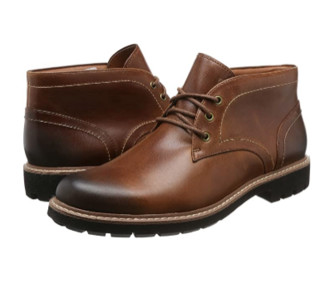 Clarks 其乐 Batcombe Lo系列男士英伦复古皮革系带方跟短靴261274737 深棕褐色44.5