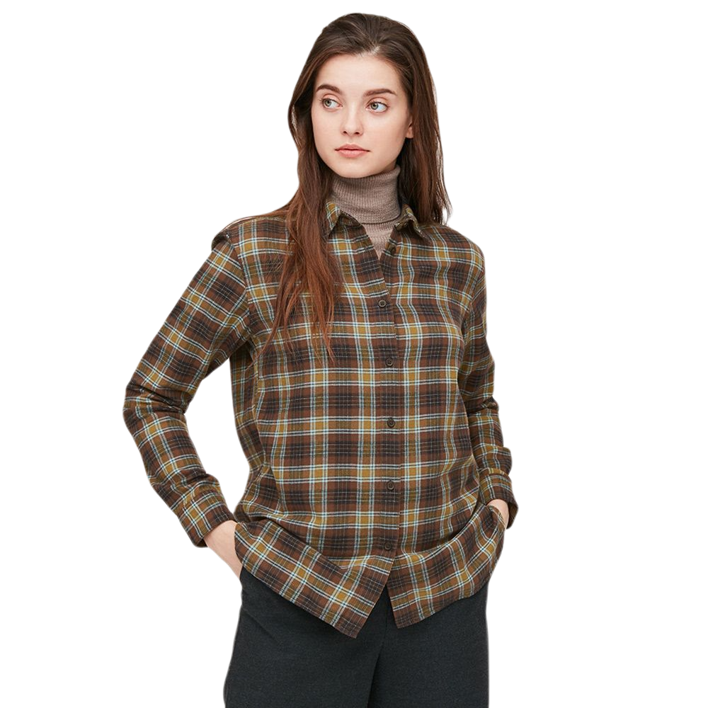 优衣库 女装 法兰绒格子衬衫(长袖) 436536 uniqlo