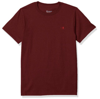 Champion 男士棉质刺绣圆领套头短袖T恤T0223 Maroon XXL