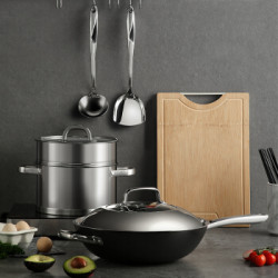 COOKER KING 炊大皇 锅具套装 炒锅32cm+蒸锅22cm+锅铲+汤勺+菜板