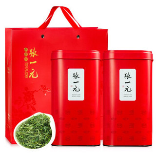 张一元绿茶茶叶 特级雨前黄山毛峰2罐组 鲜嫩采摘 送礼品袋 130g*2罐 手提袋