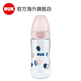 德国进口NUK 宽口径PA奶瓶粉300ml 配2段M号奶嘴 *3件