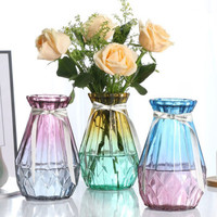质优家 欧式创意玻璃花瓶透明水培绿萝风信子家用插花客厅装饰摆件玻璃瓶 15折