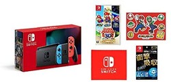 Nintendo 任天堂 日版 Switch游戏主机 续航增强版+液晶保护膜+马里奥 3D+ 贴纸