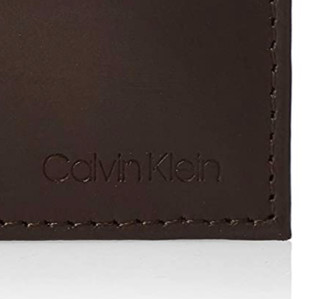 Calvin Klein 卡尔文·克莱 RFID Blocking系列男士皮革双折短款钱包 Key Fob Brown